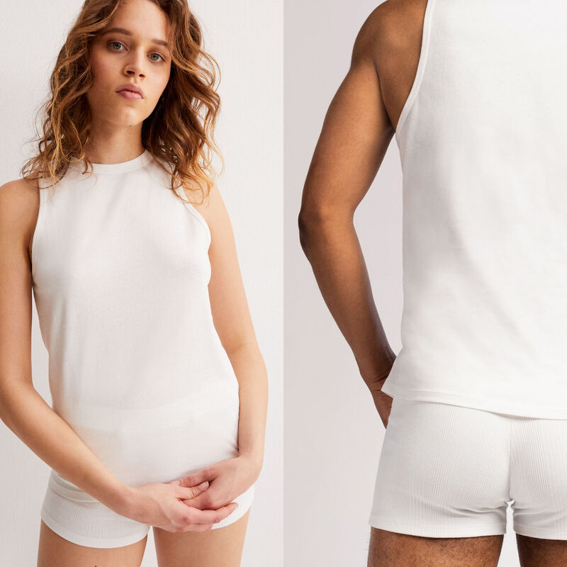 Top sin mangas unisex de punto - beige Top sin mangas unisex de punto - beige;