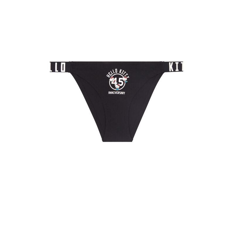 Braguita culotte con texto impreso hello kitty glasskittiz noir.