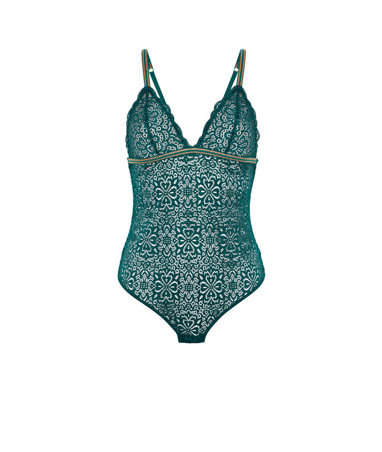 Body sin aros de encaje lurexbandiz verde.