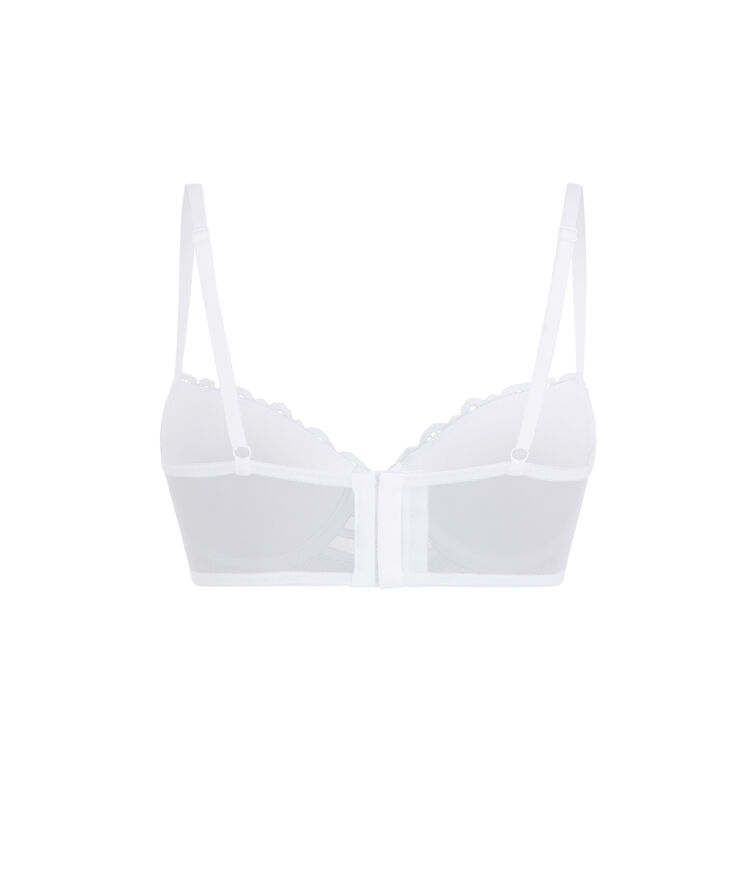 Sujetador corpiño push-up de encaje y cintas marceliz blanco.