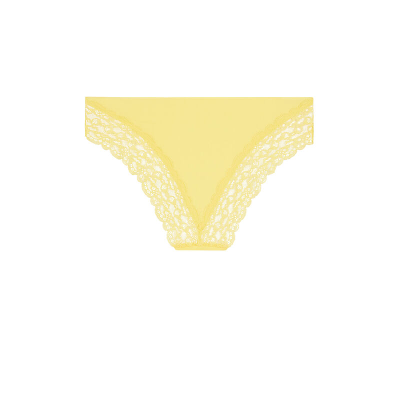 Braguita culotte lisa de microfibra amarillo pastel Braguita culotte lisa de microfibra amarillo pastel;