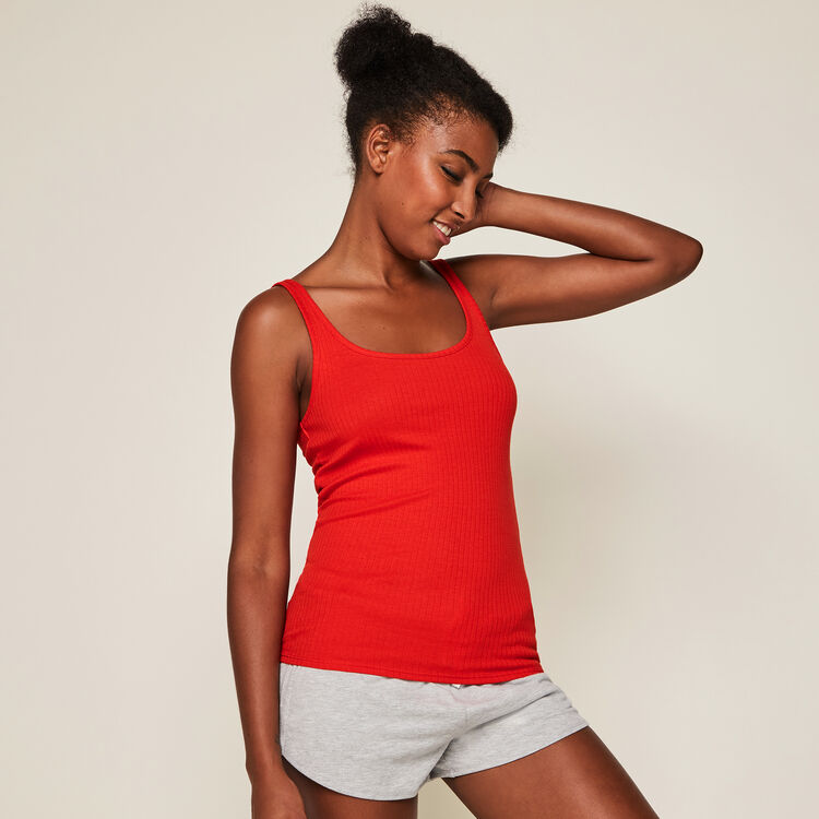 Top de camiseta de punto liso debidiz Top de camiseta de punto liso debidiz ;