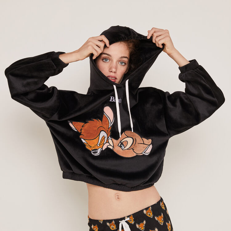 Sudadera de terciopelo con capucha Bambisiz Sudadera de terciopelo con capucha Bambisiz;