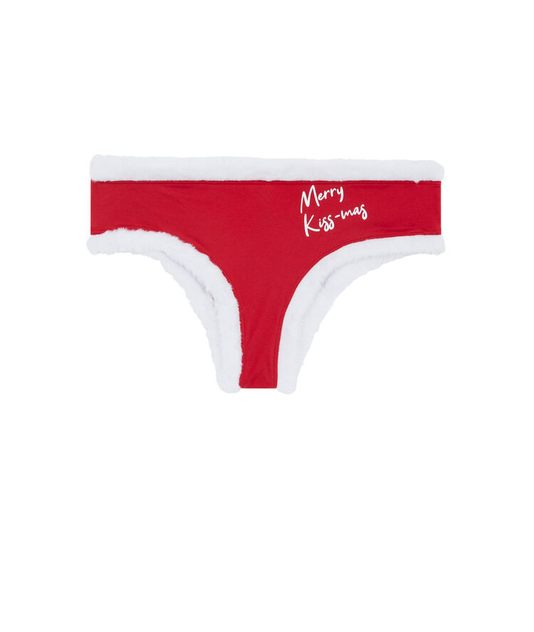 Culotte con falsos detalles de pelo sexynoelliz rojo.