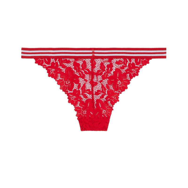 Braguita de encaje y elástico bicolor - roja Braguita de encaje y elástico bicolor - roja;