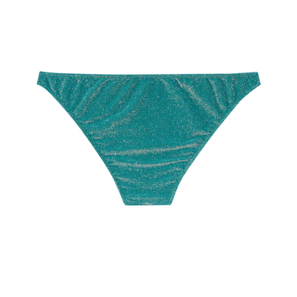 Parte de abajo de bikini braguita con lentejuelas - verde verde.