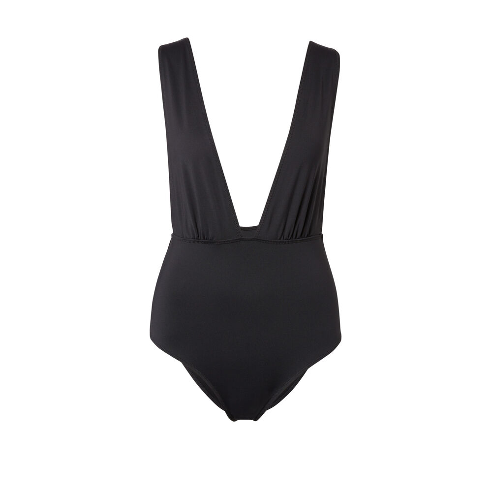 Bañador de una pieza con escote pronunciado - negro negro.