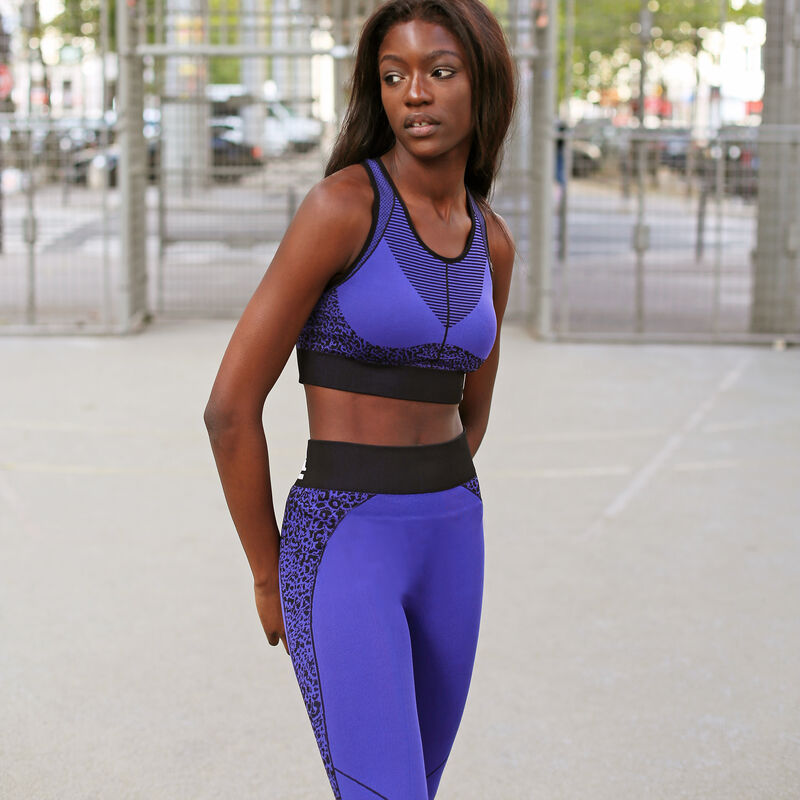 Leggings con estampado de leopardo - violeta Leggings con estampado de leopardo - violeta;