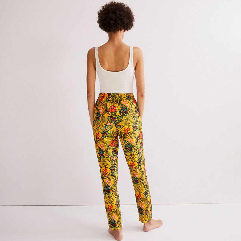 Pantalón con motivos tropicales - negro Pantalón con motivos tropicales - negro;