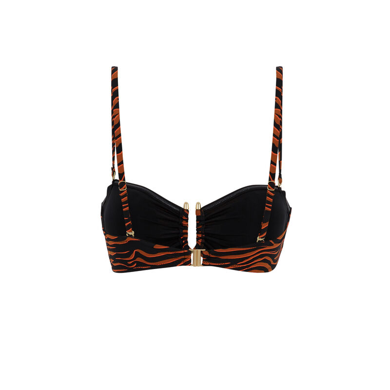 Parte de arriba de bikini bandeau marrón afrozebriz Parte de arriba de bikini bandeau marrón afrozebriz;