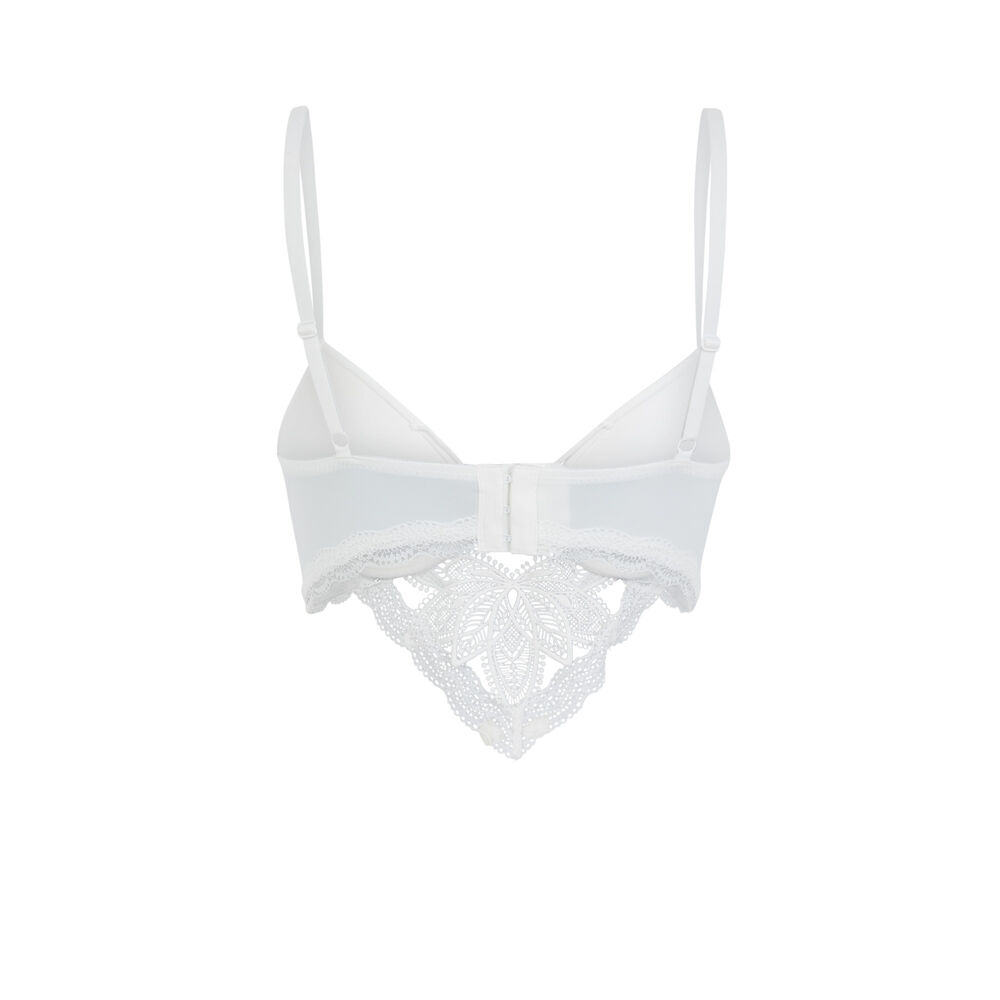 Sujetador push-up de microfibra y encaje - blanco blanco.