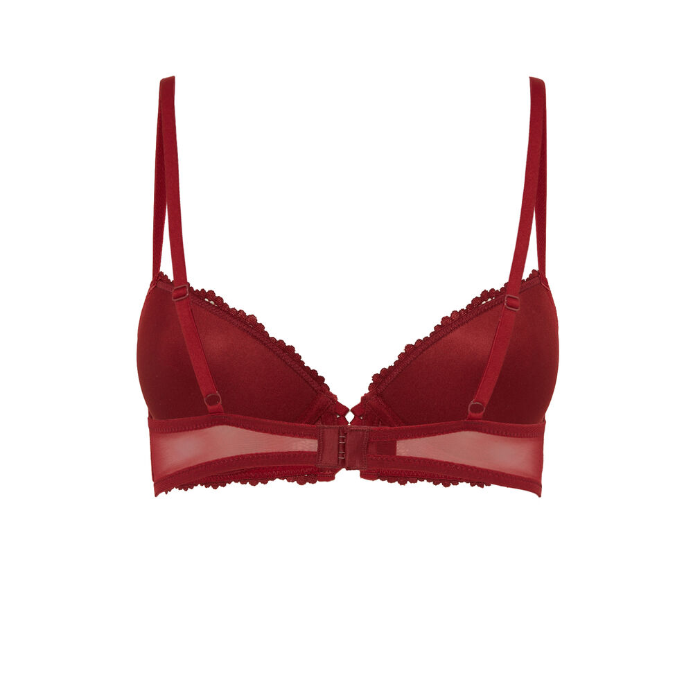 Sostén push-up de encaje floral - rojo rojo.