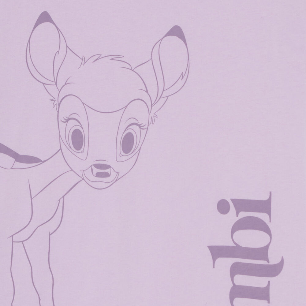 Camiseta larga con estampado de bambi - lila morado.