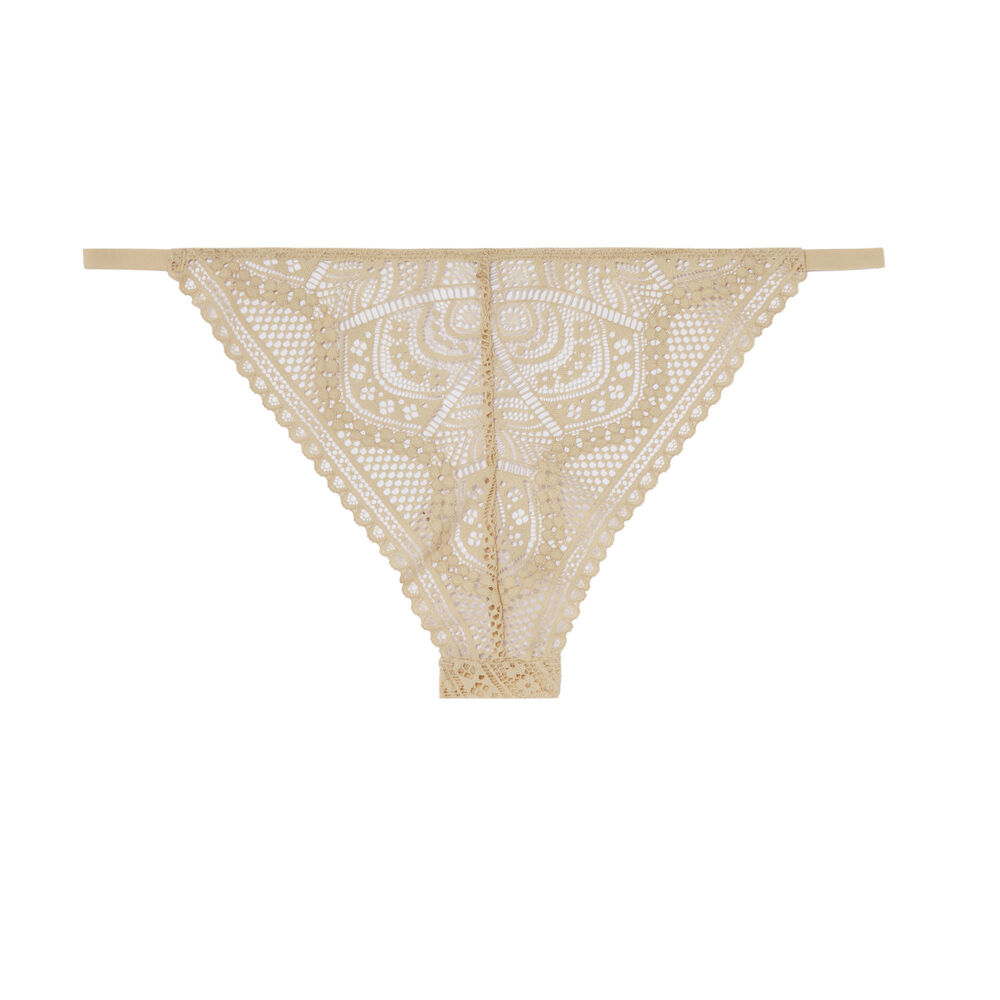Braguita brasileña de encaje fino - beige beige.