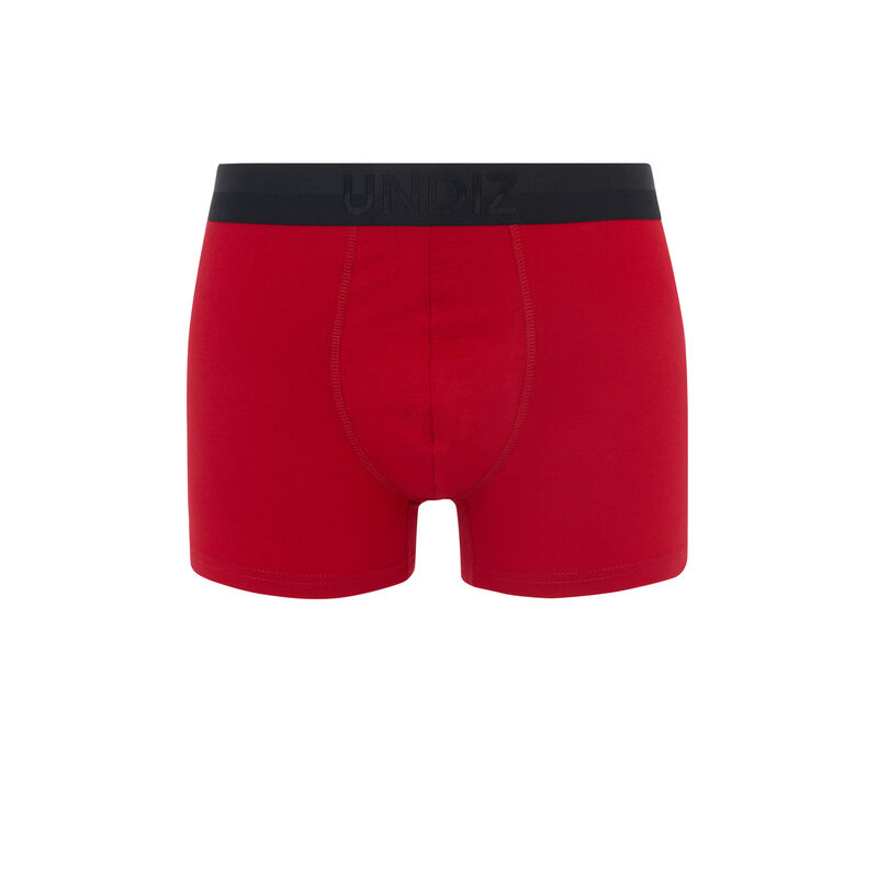 Bóxer de algodón con mensaje debacoliz rojo.
