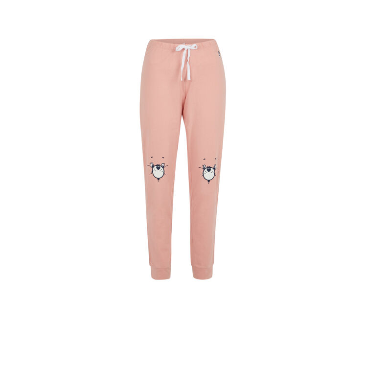 Pantalón con estampado de los osos amorosos bigbisouniz rosa.