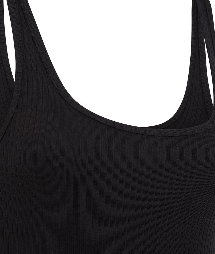 Vestido liso con forma de camiseta sin mangas - negra negro.