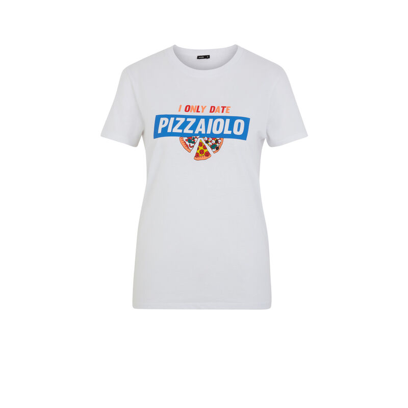 Top con estampado de pizza - blanco Top con estampado de pizza - blanco;