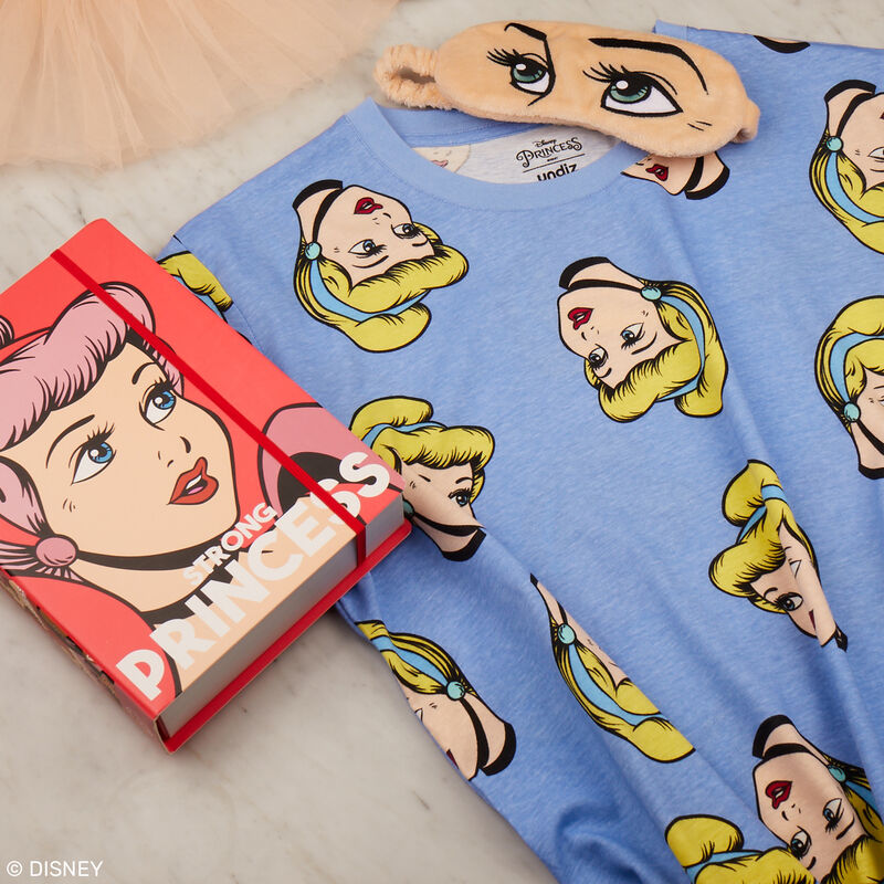 juego pijama camiseta larga y antifaz de Cenicienta - azul juego pijama camiseta larga y antifaz de Cenicienta - azul;