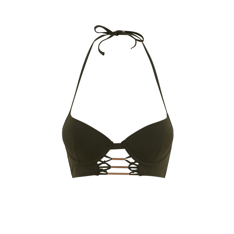Parte de arriba de bikini push-up caqui afrotubiz Parte de arriba de bikini push-up caqui afrotubiz;