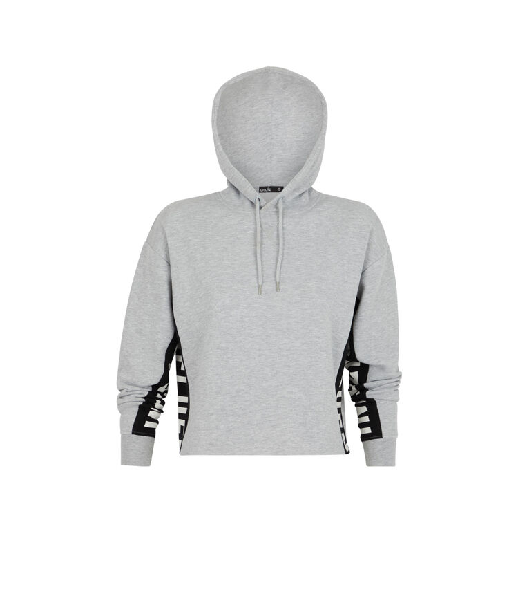 Sudadera con capucha y bandas laterales hellovibiz gris.