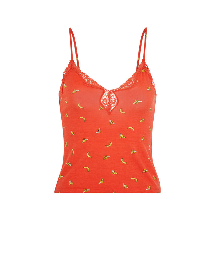 Top con dibujos de plátanos bananiz mandarina.
