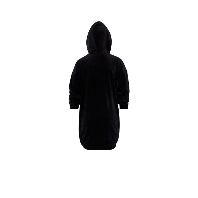 Sweat long à capuche doux - noir Sweat long à capuche doux - noir;