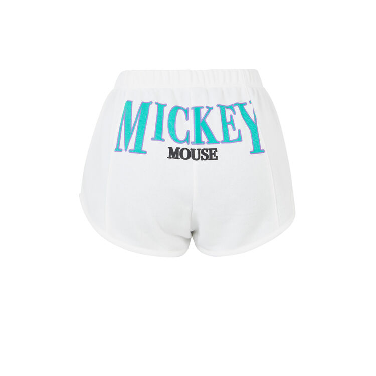 Shorts de felpa con estampado mickey mickeymousiz blanco roto.