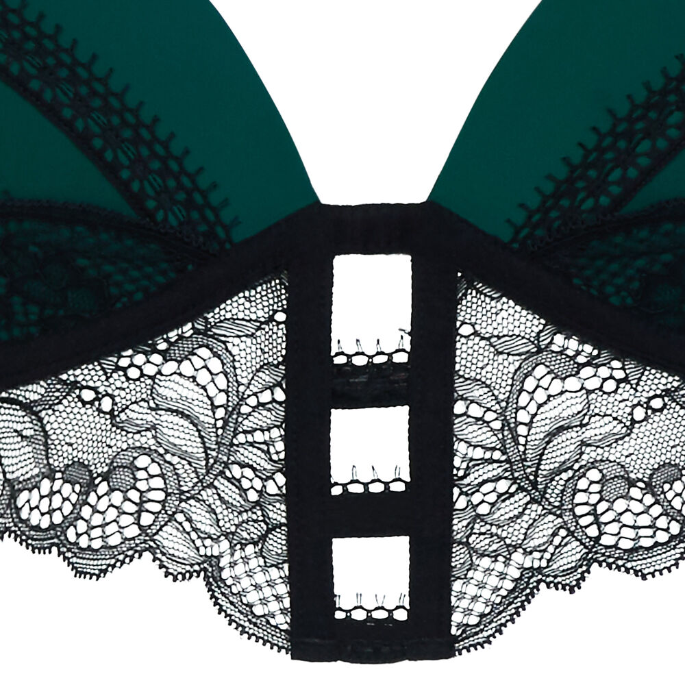 Sujetador push-up de dos materiales - verde verde.