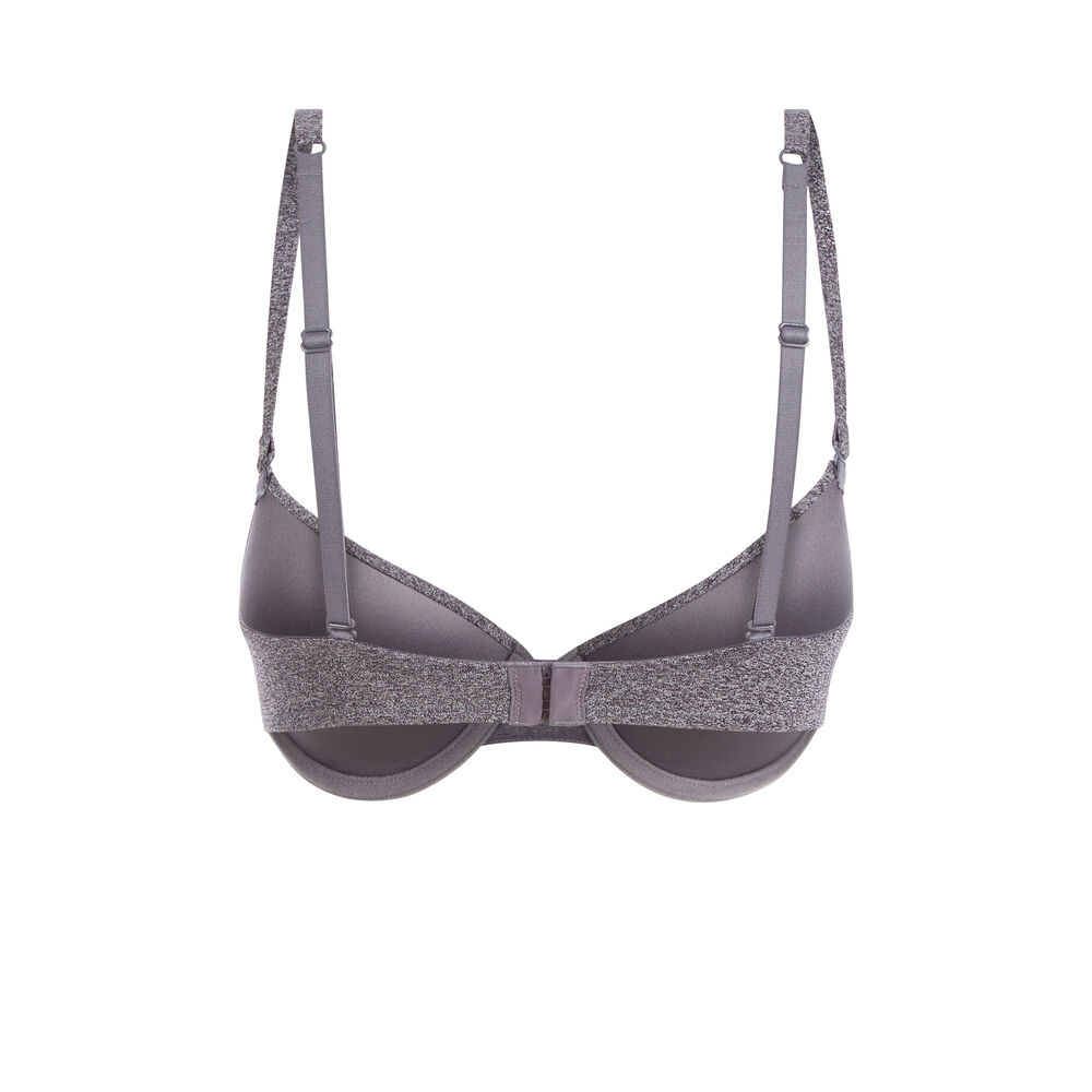 Sujetador gris de microfibra con copa preformada gris.