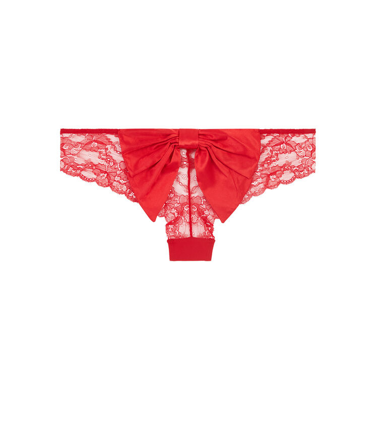 Culotte de satén con encaje de lazo engbeaucadidiz rojo.