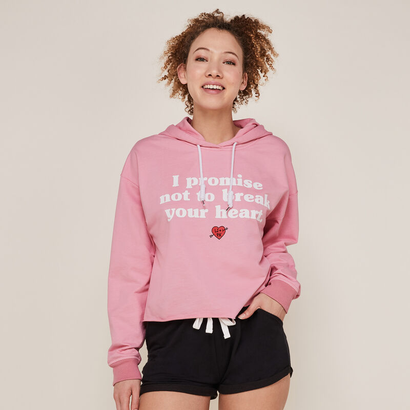 Sudadera con capucha con mensaje rosa Sudadera con capucha con mensaje rosa ;