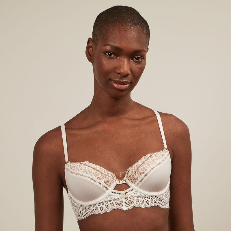sujetador corpiño push-up con joya - blanco sujetador corpiño push-up con joya - blanco ;