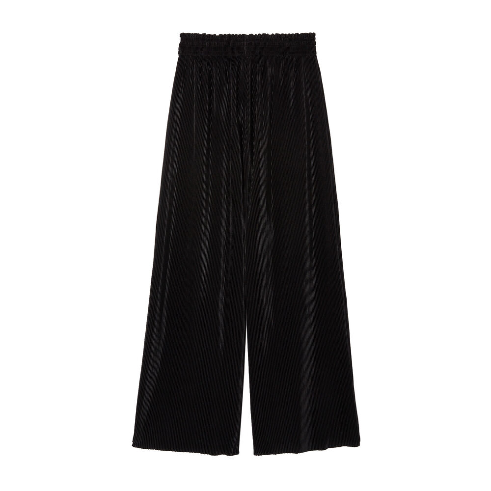 Pantalón plisado con elástico fruncido - negro negro.