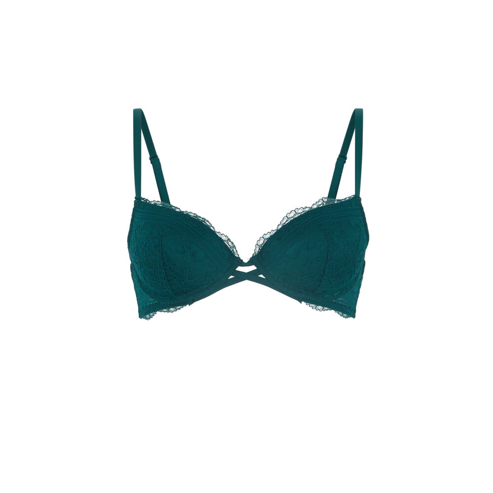 Sujetador push-up de encaje - verde verde.