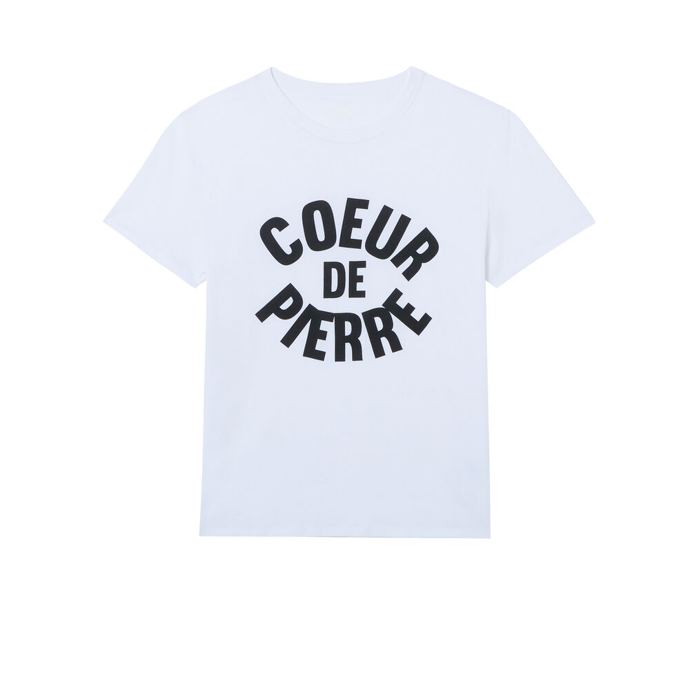 Camiseta con mensaje coeur de pierre - blanca blanco.