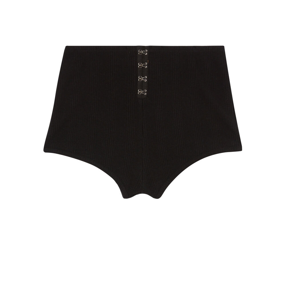 Shorts de punto con detalle de corsé - negro negro.