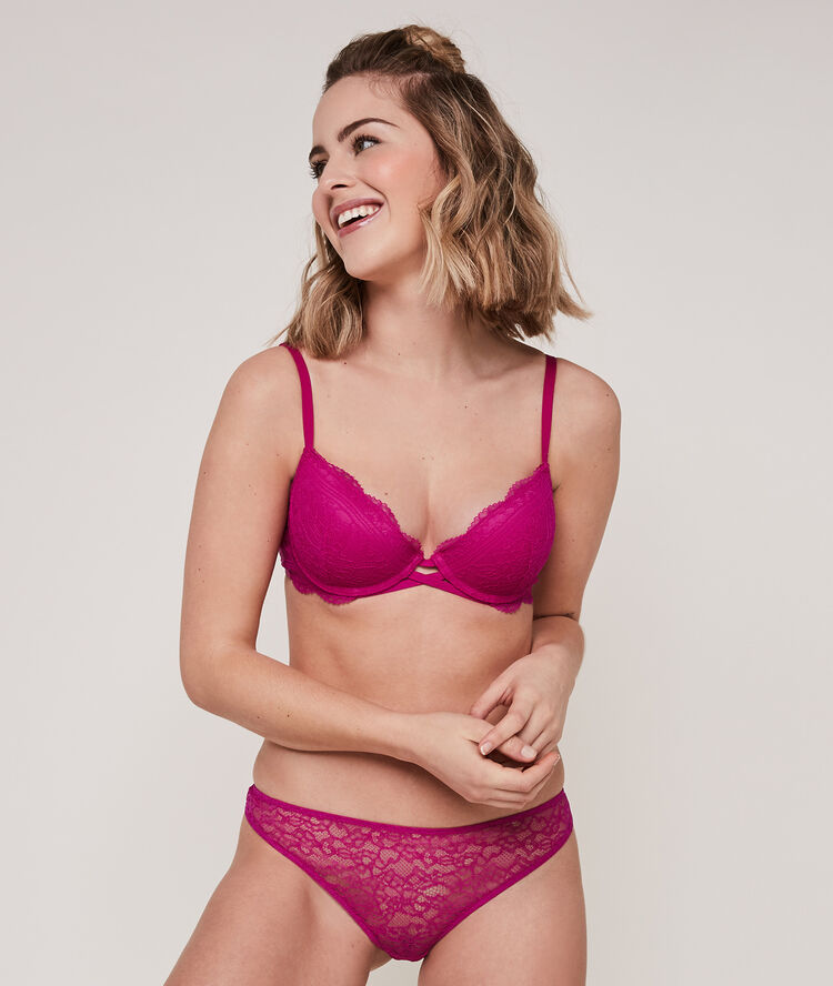 Sujetador push-up con encaje everydayiz fucsia.