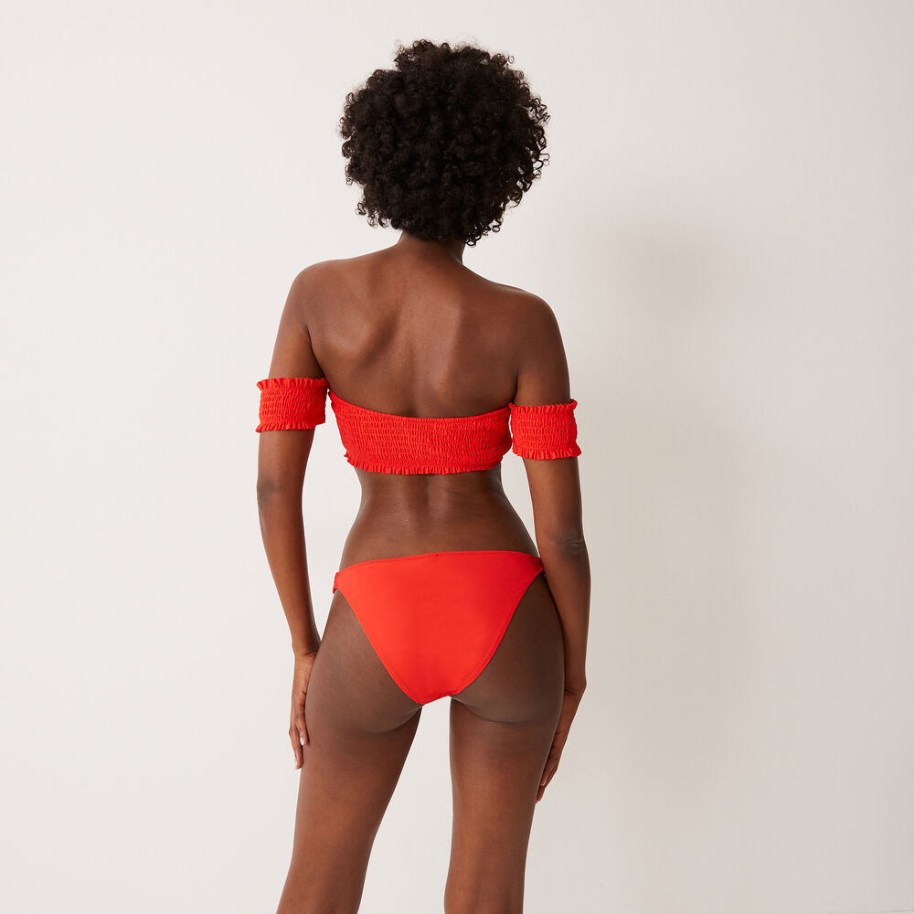 Parte de abajo de bikini con detalles fruncidos - rojo rojo.