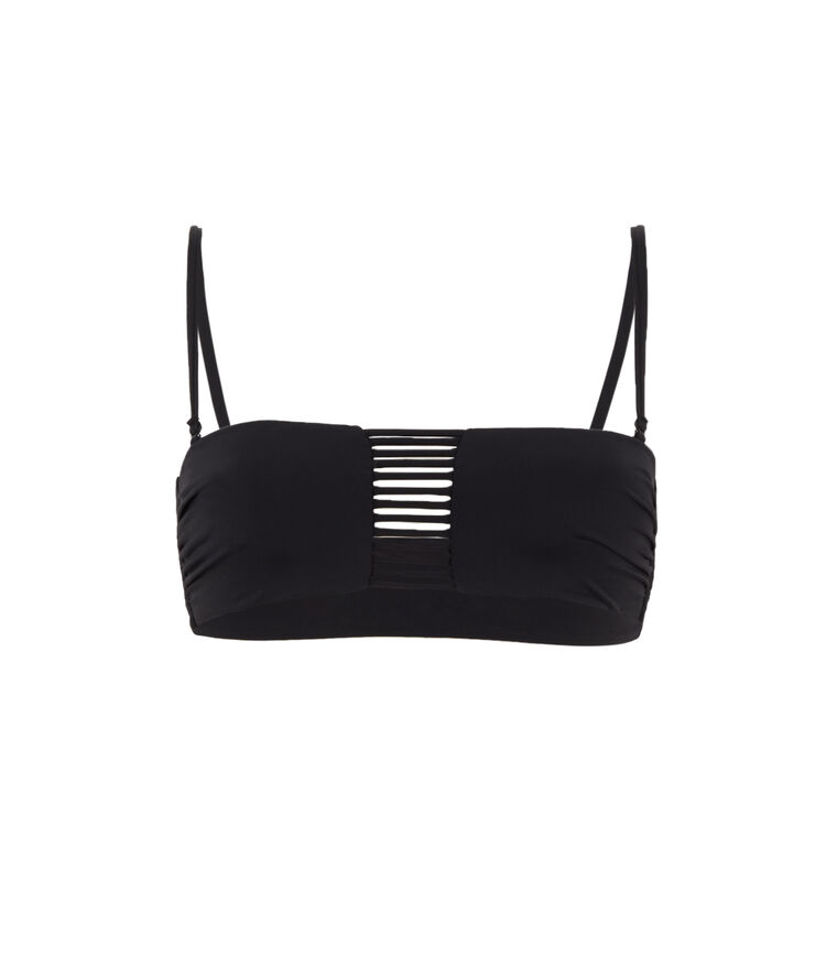 Parte de arriba de bikini bandeau - negra negro.