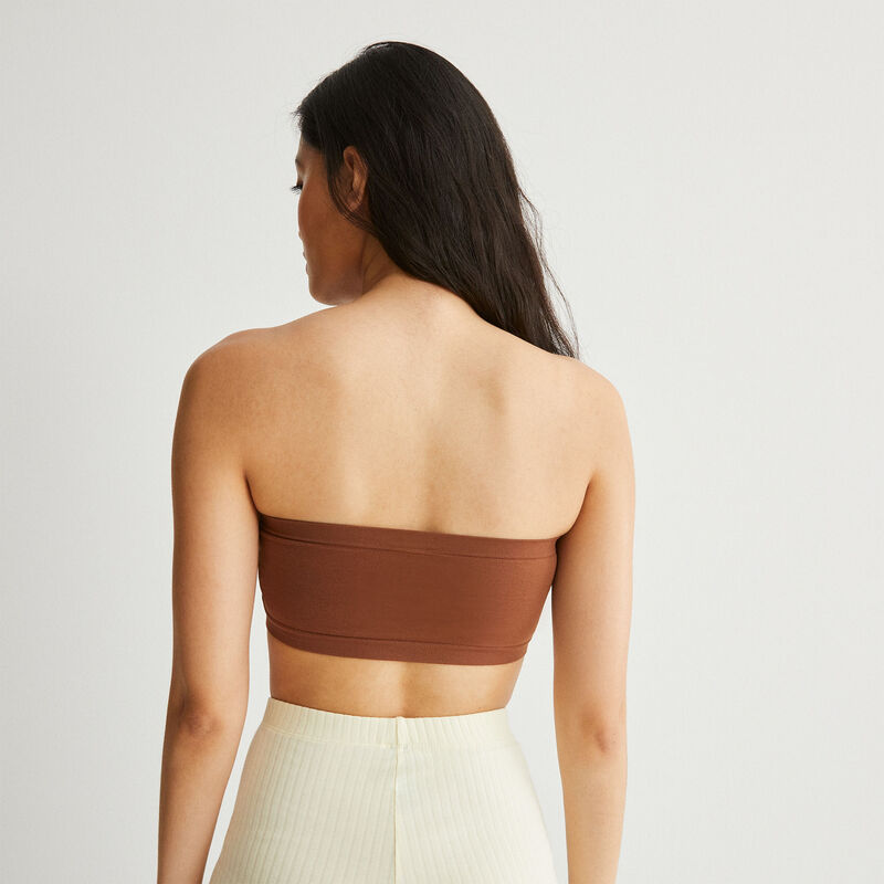 Sujetador bandeau liso - marrón Sujetador bandeau liso - marrón;