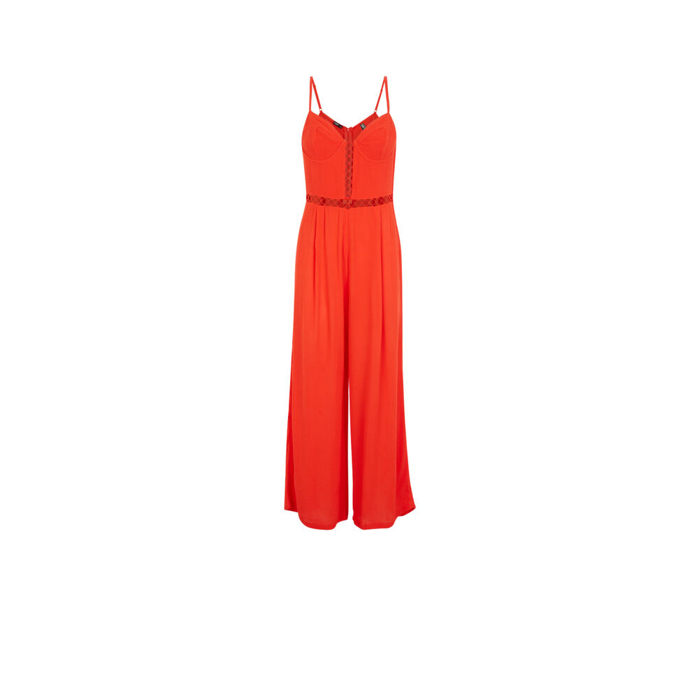 Mono con tirantes finos - rojo rojo.