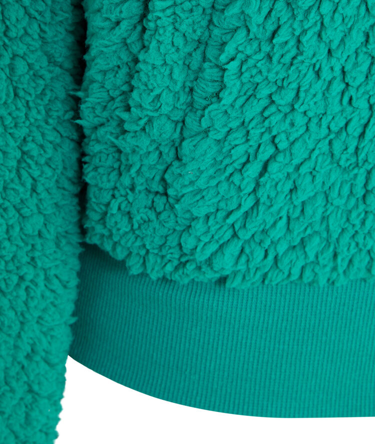 Chaqueta con cremallera de polar sherpaliz azul pato.