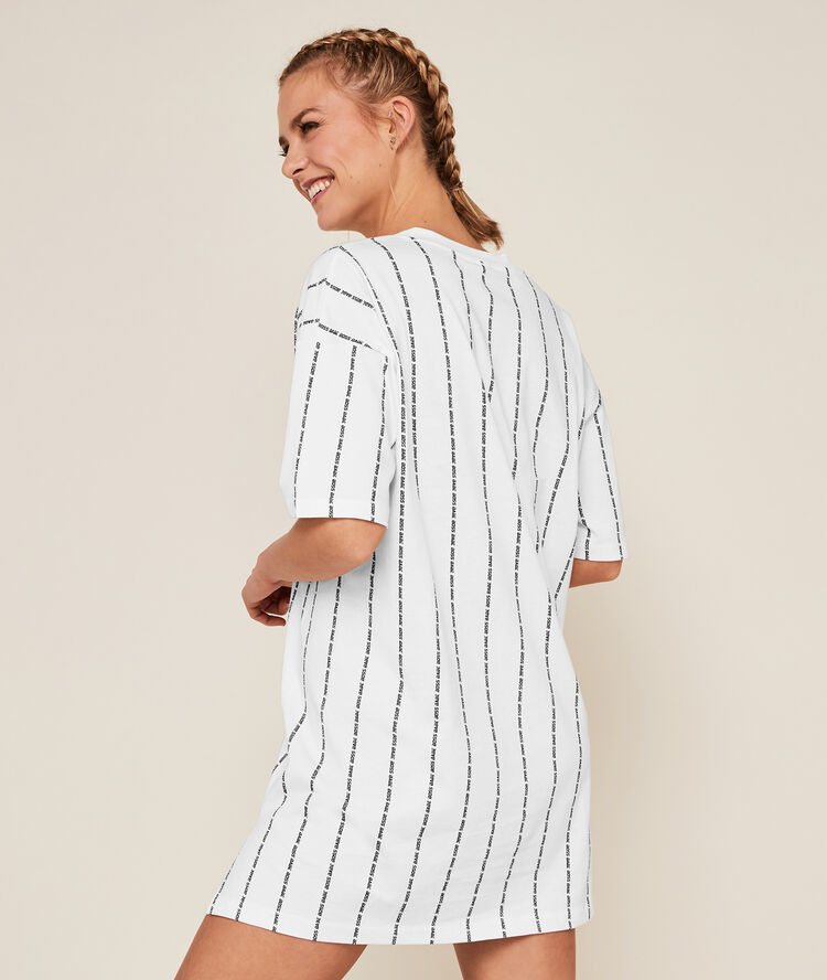Camiseta de rayas con escote en v - blanco blanco.