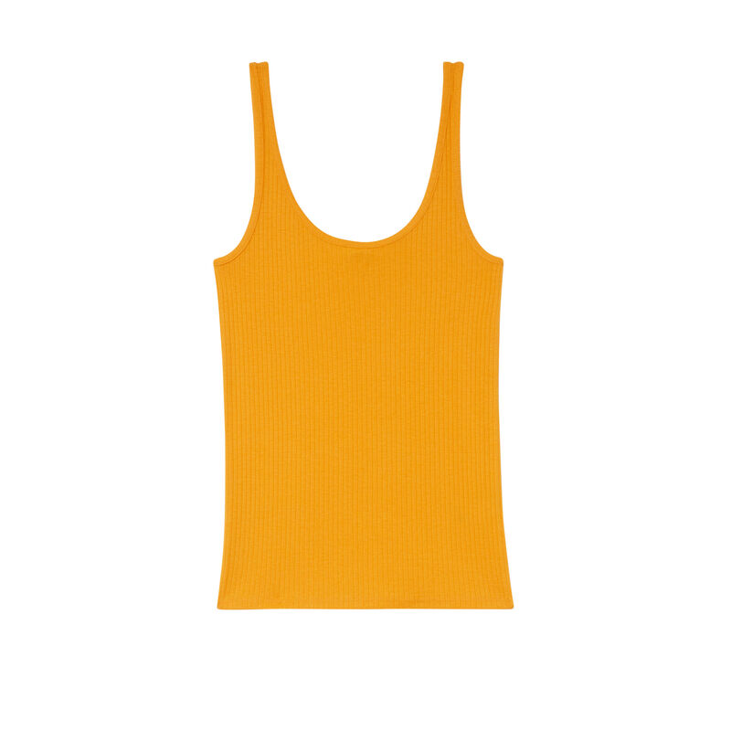 Camiseta sin tirantes de punto liso - mango Camiseta sin tirantes de punto liso - mango;