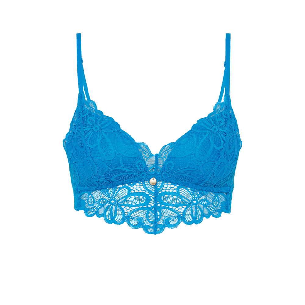 Sostén triangular sin varillas - azul azul.