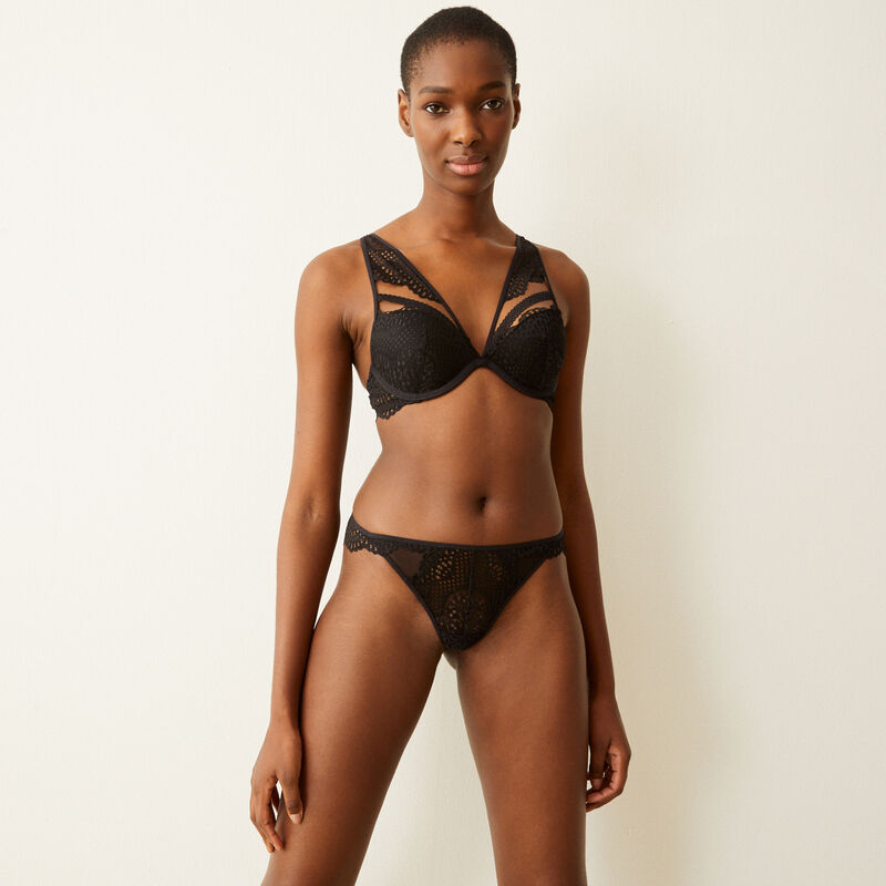 Sujetador push-up de encaje - negro Sujetador push-up de encaje - negro;