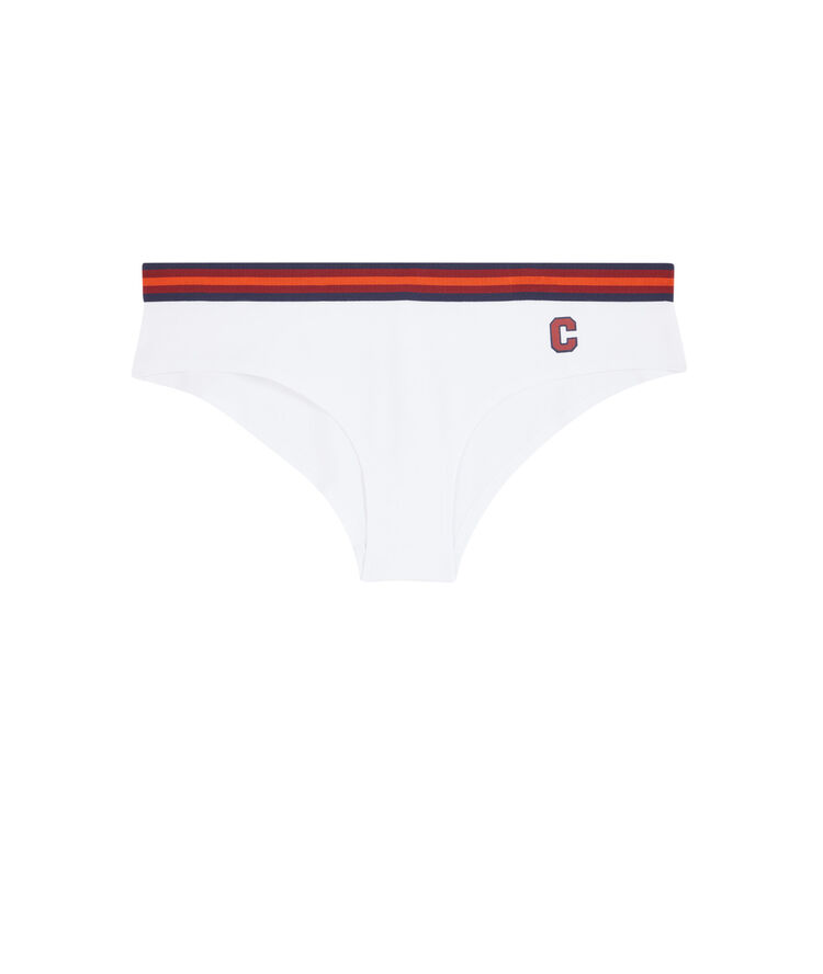 Braguita culotte de algodón con mensaje brassiereiz blanco.