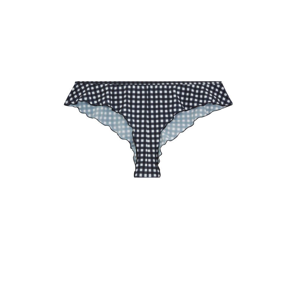 Braguita culotte con estampado de cuadros - negra negro.