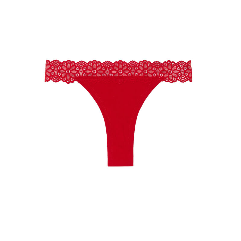 braguita brasileña con encaje elástico - roja braguita brasileña con encaje elástico - roja;